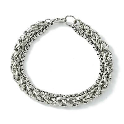Alloy Wheat Chain & Box Chain Bracelets for Women Men
