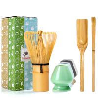 TEANAGOO Matcha Whisk Set 4Pcs – Bamboo Chasen, Chashaku Scoop, Whisk Holder | Traditional Japanese Matcha Kit for Beginner...