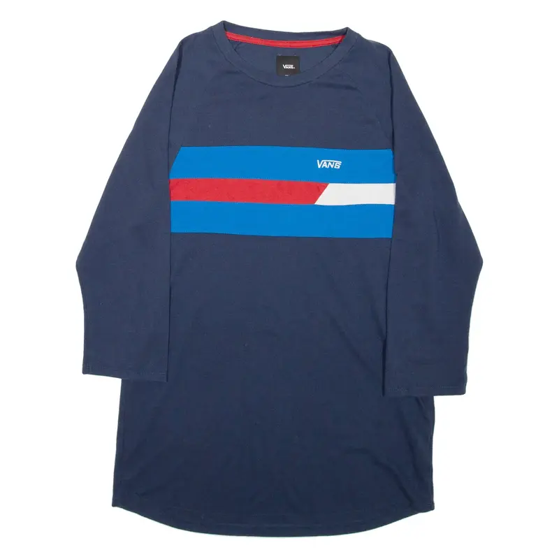 VANS Mens T-Shirt Blue 3/4 Sleeve S