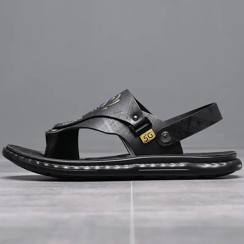 Ubetif Mens Comfortable Slip on Sandal teslic shoes Black Boy Summer Footwear Casual Flip Flops