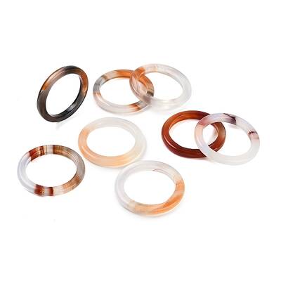 Dyed & Heated Natural Agate Finger Rings for Women