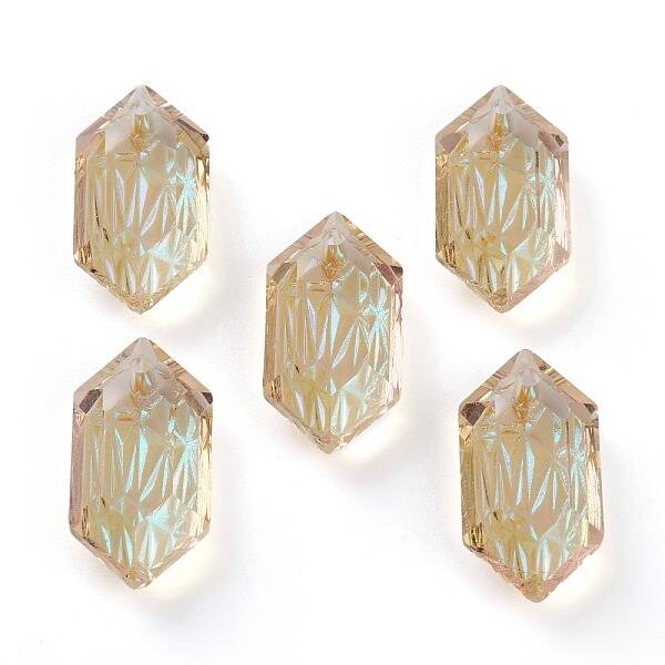 Embossed Glass Rhinestone Pendants