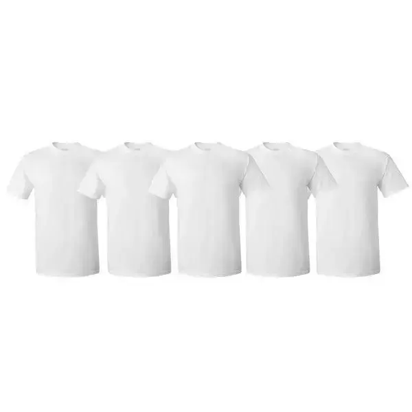 5 Pack Pro Club Men's Heavyweight Short Sleeve T-Shirt Classic Cotton pro club pro  club Collar Jersey Top Menswear Tshirt