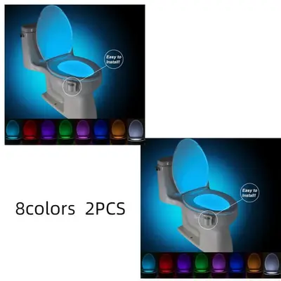 Toilet Induction LED Night Light | style: 8colors 2PCS