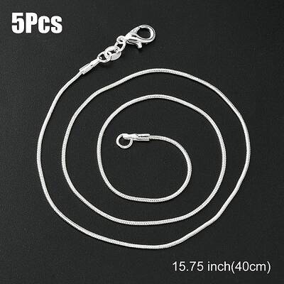 Brass Round Snake Chain Necklace with Lobster Claw Clasps