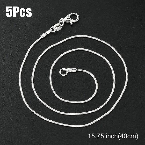 Brass Round Snake Chain Necklace with Lobster Claw Clasps