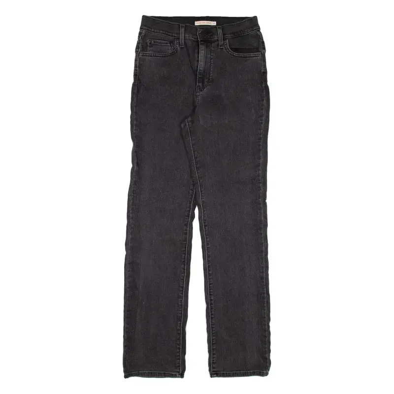 LEVI'S 724 High Rise Womens Jeans Black Regular Straight W25 L28