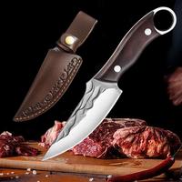 Viking knife Chef Japan Kitchen Meat Cleaver Butcher Boning Knife with Sheath, Kitchen Meat Cleaver Butcher, Handmade Forged ...