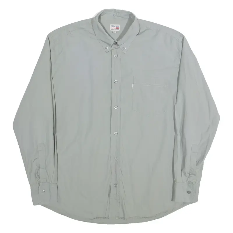 LEVI'S Mens Plain Shirt Grey Long Sleeve L