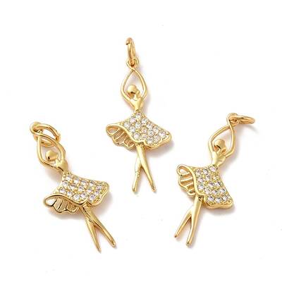 Rack Plating Brass Micro Pave Cubic Zirconia Pendants