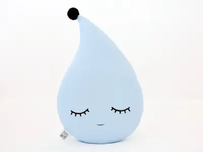 Light Blue Raindrop Pillow