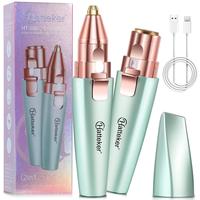 Women Facial Hair Remover, Eyebrow Trimmer, Portable 2 in 1 Electric Shaver and Facial Trimmer, Rechargeable Eyebrow Lips Bod...