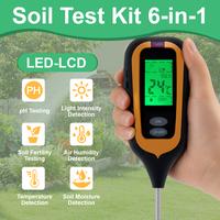 6-in-1 Soil Moisture Meter with LCD Display Instant PH, Light, Temperature & Nutrients Tester for Indoor/Outdoor Plants | Eas...