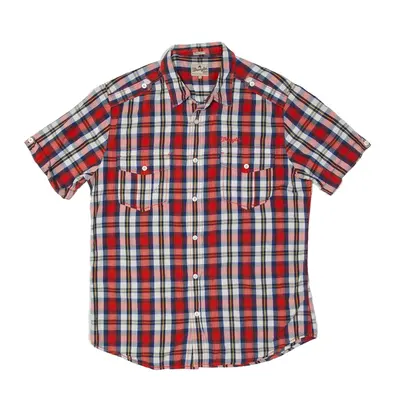 WRANGLER Regular Fit Authentic Life Proof Shirt Red Plaid Short Sleeve Mens XL