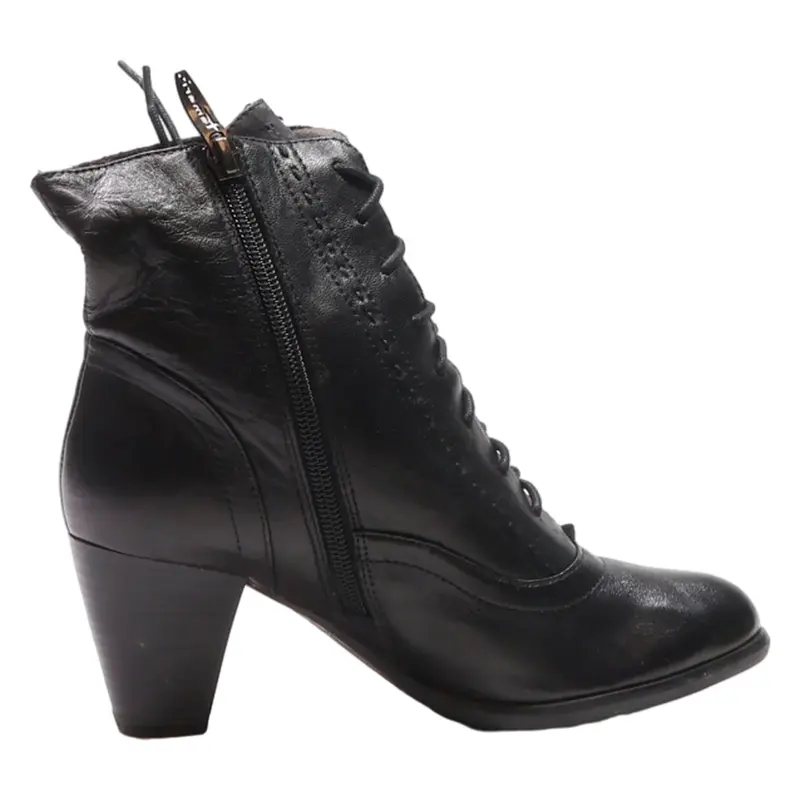 TAMARIS Ankle Boots Black Leather Womens UK 3