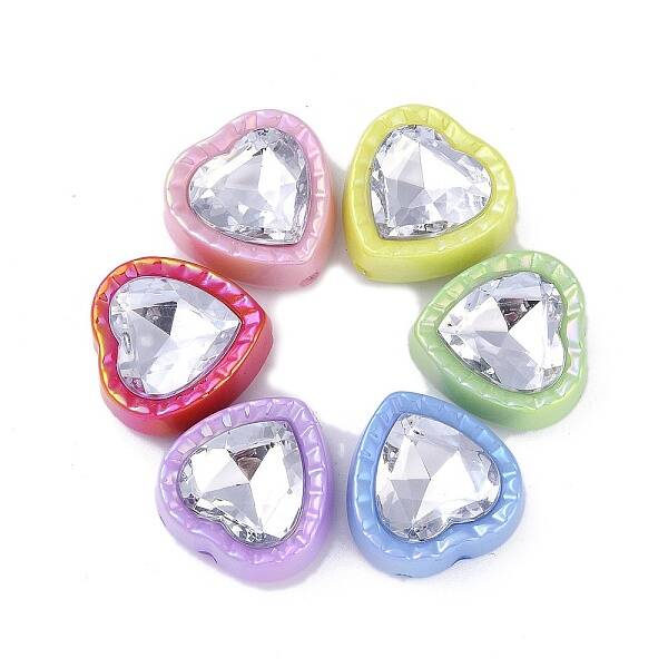 UV Plating Iridescent Acrylic with Rhinestone Beads