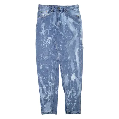 KARL KANI Carpenter Womens Jeans Blue Relaxed Tapered Acid Wash W28 L31