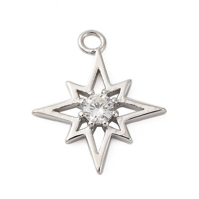 Brass Pave Clear Cubic Zirconia Pendants