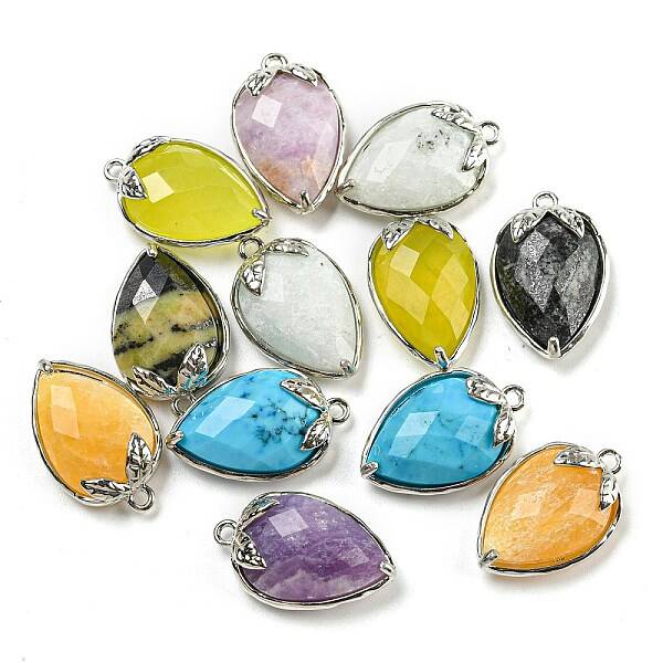 Natural & Synthetic Mixed Gemstone Faceted Pendants