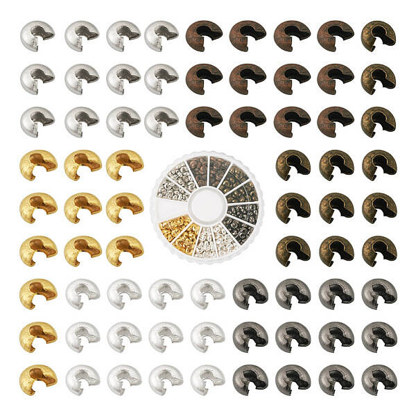480Pcs 6 Colros Iron Crimp Beads Covers