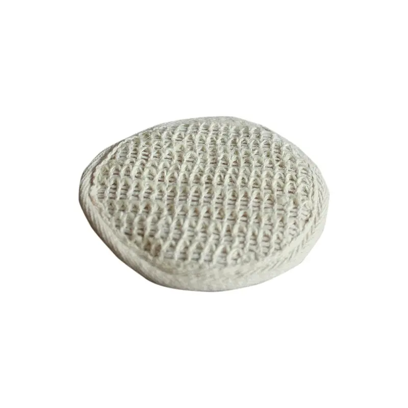 Cose della natura Round Face Pad in Raw Ramie For una complete facial cleansing