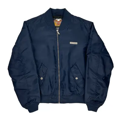 Harley Davidson Graphic Bomber Jacket - Large Navy Nylon