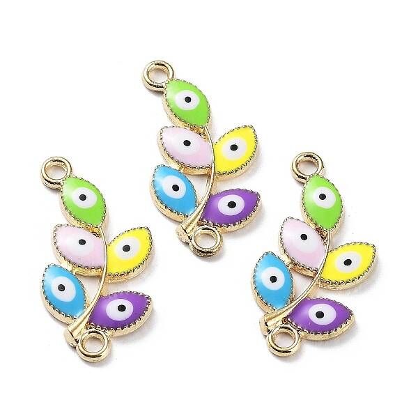 Alloy Enamel Evil Eye Connector Charms