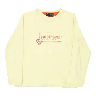 Age 11-12 Champion Sweatshirt - Large Yellow Cotton Blend