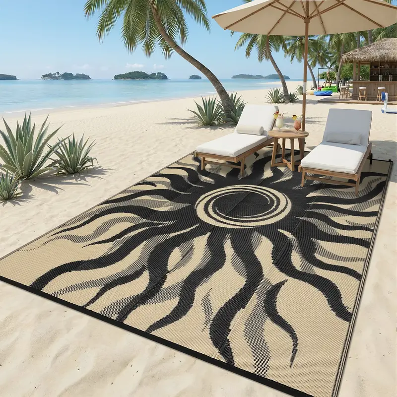 Garvee Outdoor Rug 9x12 Waterproof Reversible Plastic Straw Quick Dry Eco-Friendly Lightweight for Patio Camping Picnic Balco...