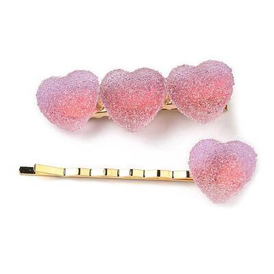 Gradient Heart Resin & Iron Clips Sets
