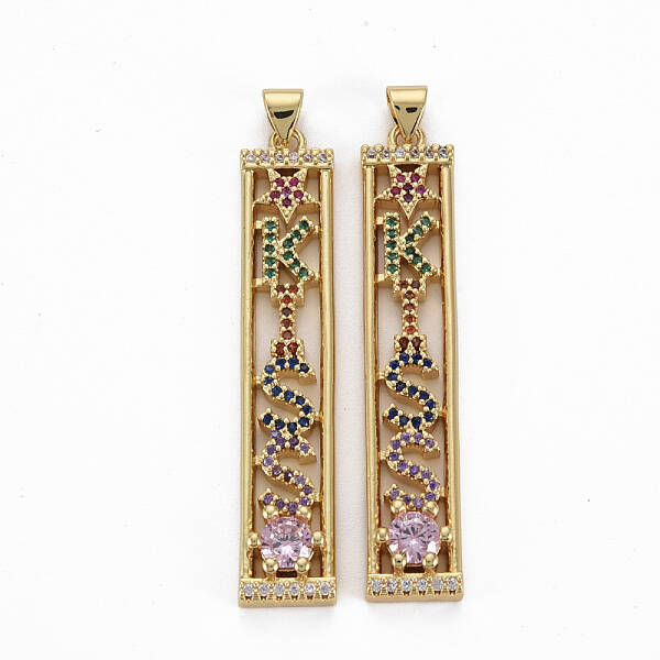 Brass Micro Pave Cubic Zirconia Pendants