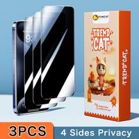 FUNCAT GLOBAL <3PCS>FULL Privacy Screen Protector [4 Sides Privacy]. Screen film for iPhone 16/15/14/13/12 [LEFT, RIGHT, UP, ...