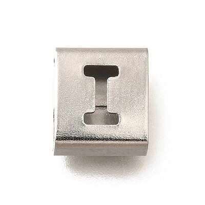 Letter Style 304 Stainless Steel Square Slide Charms
