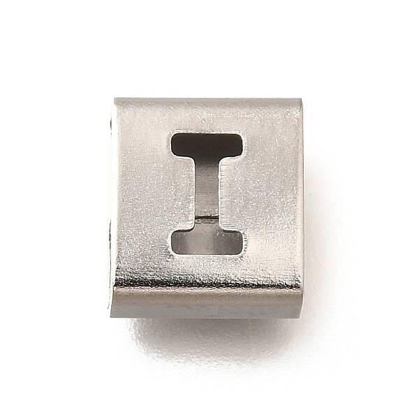 Letter Style 304 Stainless Steel Square Slide Charms