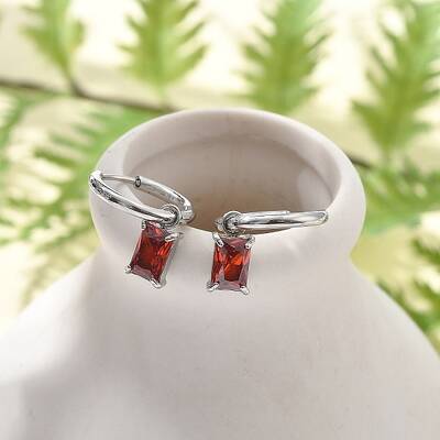 304 Stainless Steel Micro Pave Cubic Zirconia Hoop Earrings