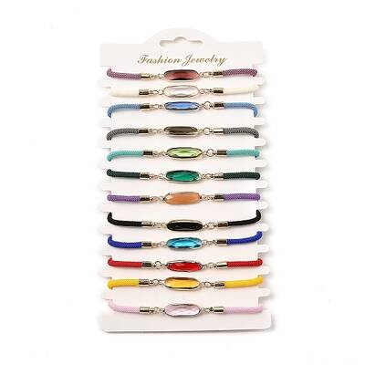 12Pcs 12 Colors Polyester Bracelets