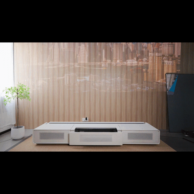 Shore Fully-Assembled Modern Matte TV Stand for UST Projector