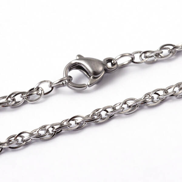 Tarnish Resistant 304 Stainless Steel Rope Chain Necklaces