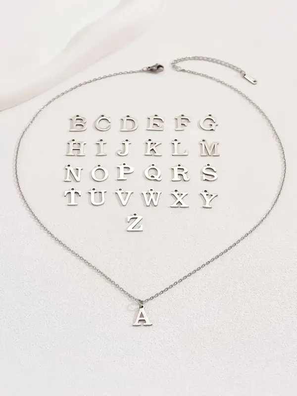 Fashion Alphabet Pendant Necklace for Women, Letter Charm Pendant Necklace for Gift, Stainless Steel Jewelry
