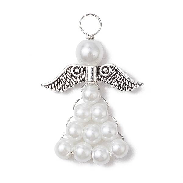 Pearlized Glass Pearl Bead Pendants