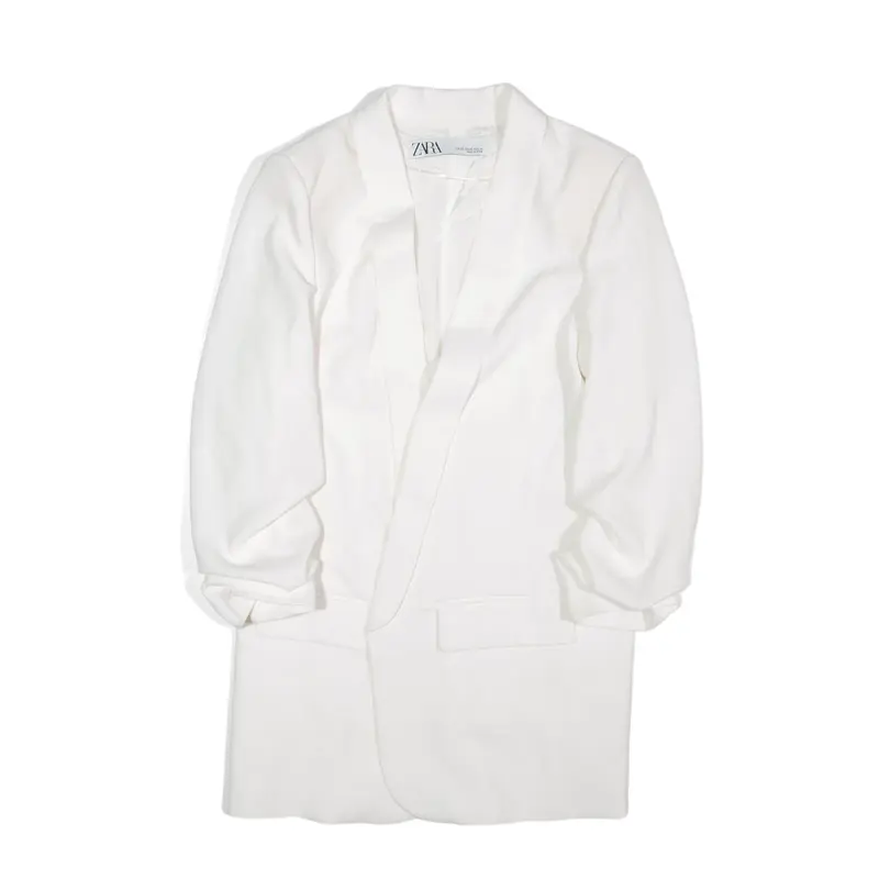 ZARA BASIC Blazer Jacket White Womens XS