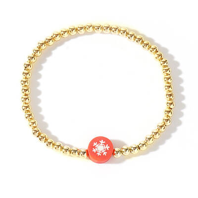 Christmas Brass Beaded Stretch Bracelets