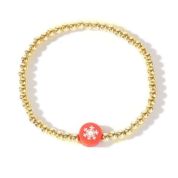 Christmas Brass Beaded Stretch Bracelets