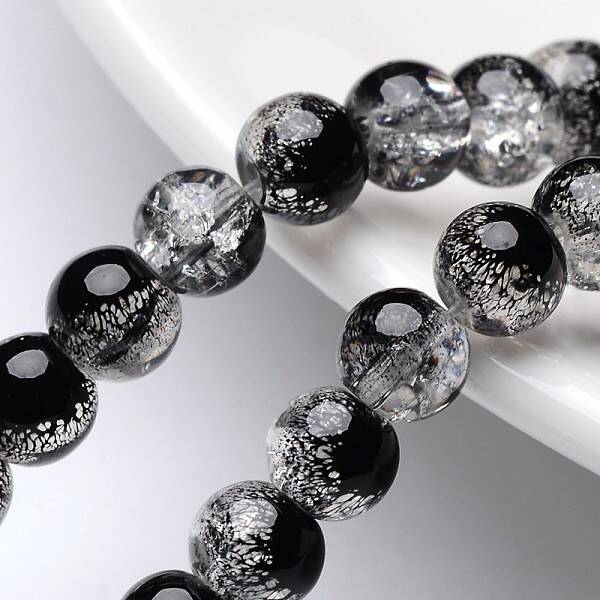 Crackle Glass Beads Strands