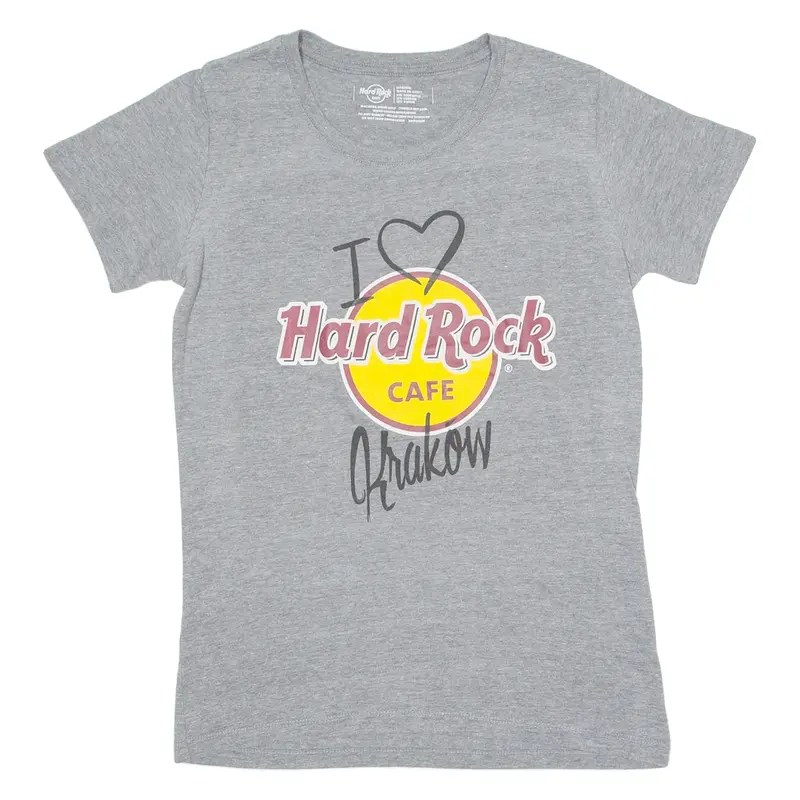 HARD ROCK CAFE Krakow Mens T-Shirt Grey Crew Neck M