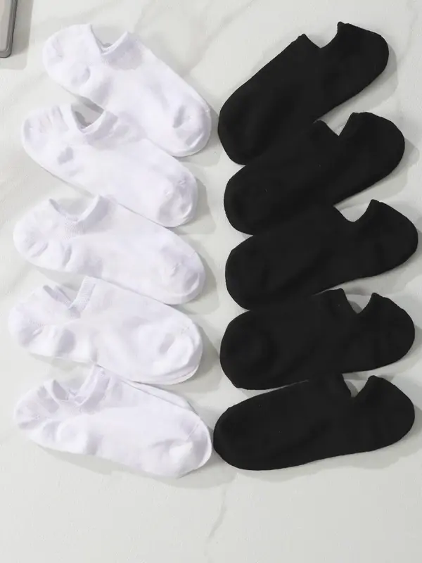Women's 10 Pairs Solid Invisible Socks, Soft Comfy Breathable Anklets for Daily Wear, Women's Socks & Hosiery for All Season...