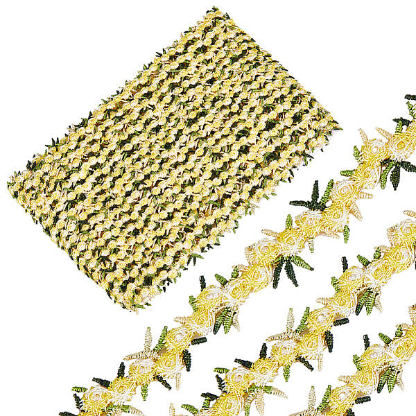 15 Yards Flower Polyester Embroidery Lace Ribbon