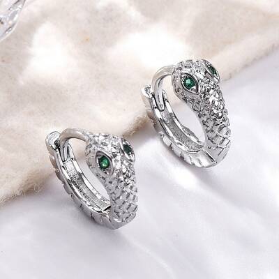 Brass Cubic Zirconia Hoop Earrings