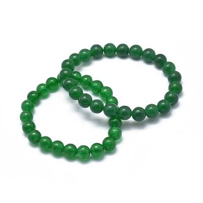 Natural Malaysia Jade(Dyed) Bead Stretch Bracelets