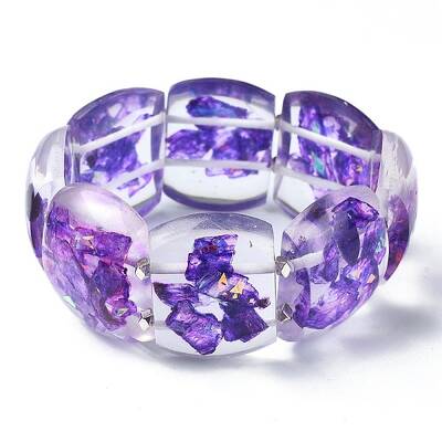 Dyed Natural Selenite & Synthetic Opal Stretch Bracelets